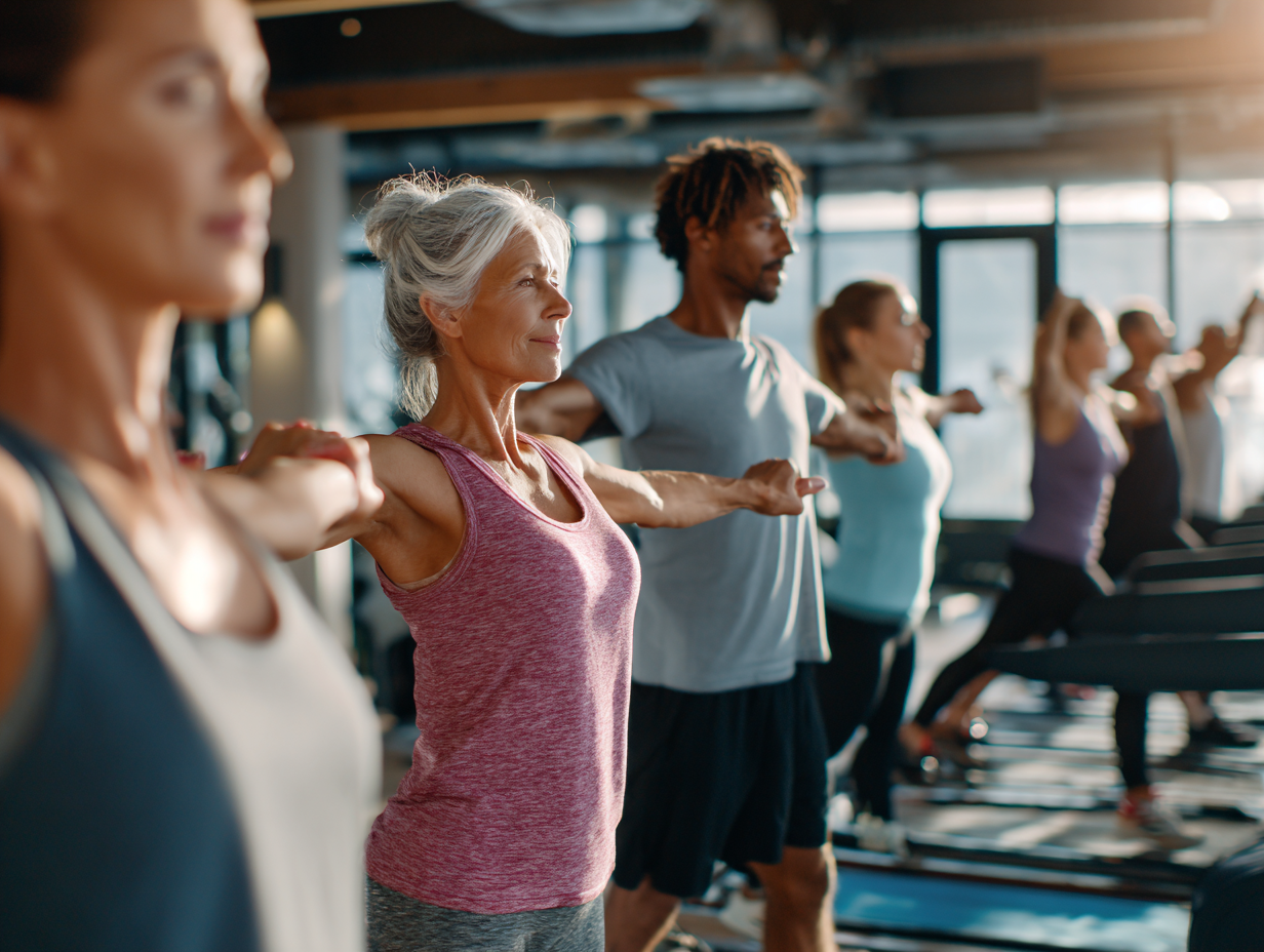 Активні люди різного віку займаються фітнесом